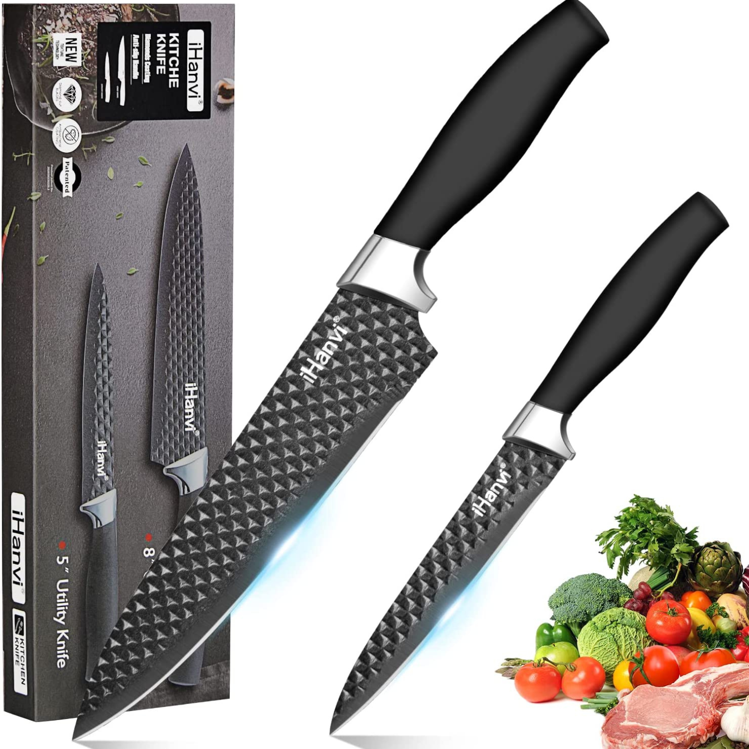 IHanvi Professional Chef Knife Set 2-Piece High Carbon Stainless Steel ...